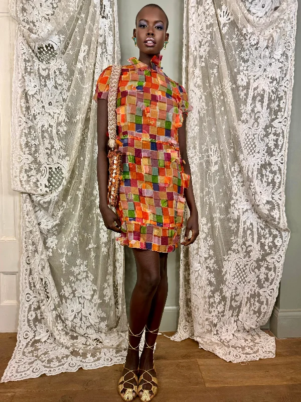 Holiday Sale Puglia, 40s textured silk print dress