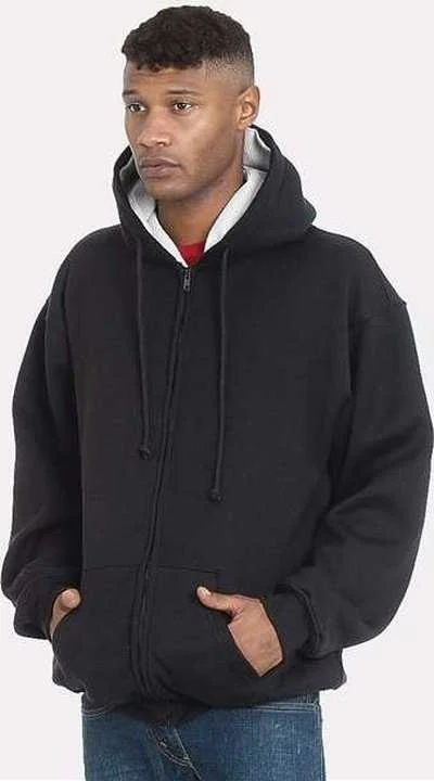 Grand Opening Sale Bayside 940 USA-Made Super Heavy Thermal Lined Full-Zip Hooded Sweatshirt - Black Cream Grand Opening Sale Bayside 940 USA-Made Super Heavy Thermal Lined Full-Zip Hooded Sweatshirt - Black Cream