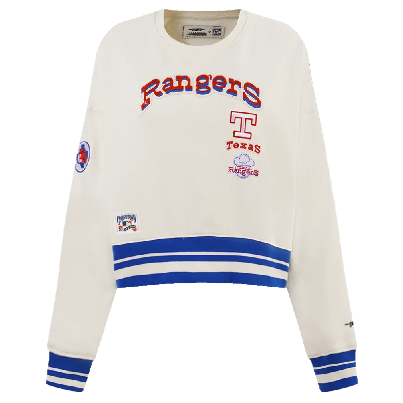 Crazy Deals SUDADERA DE CUELLO REDONDO MLB TEXAS RANGERS RETRO CLASSICS PARA MUJER Crazy Deals SUDADERA DE CUELLO REDONDO MLB TEXAS RANGERS RETRO CLASSICS PARA MUJER