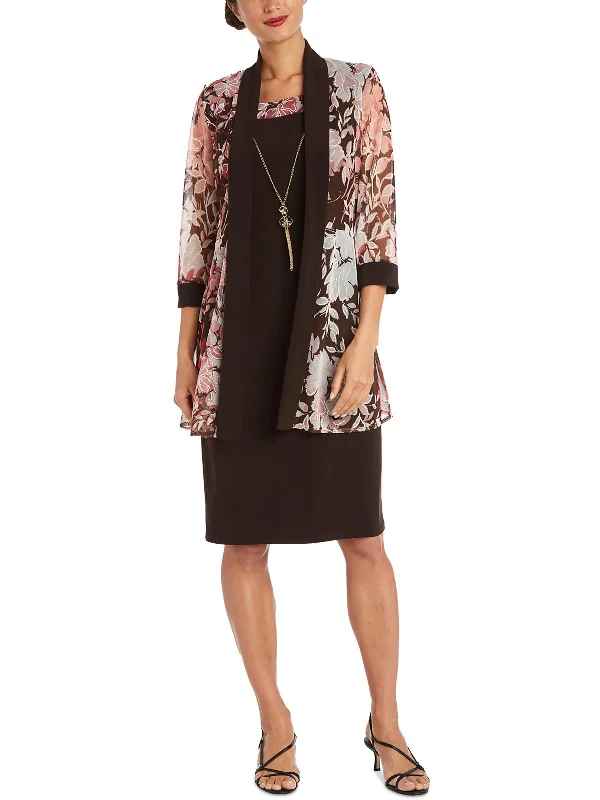 Unmissable Offer Plus Womens Floral Print Party Wear Two Piece Dress
