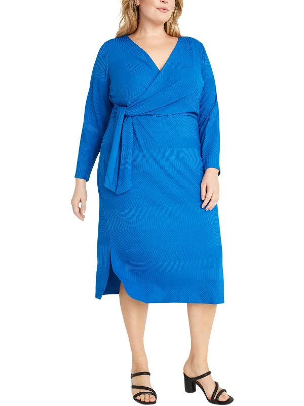 The Best Prices Womens Surplice Mid Calf Midi Dress