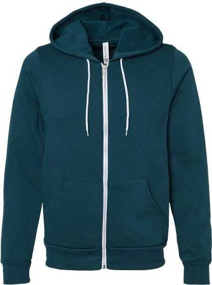 Price Reduction Bella + Canvas 3739 Unisex Sponge Fleece Full-Zip Hoodie - Atlantic