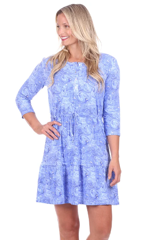 Price Reduction Stevie Dress in Blue Marble