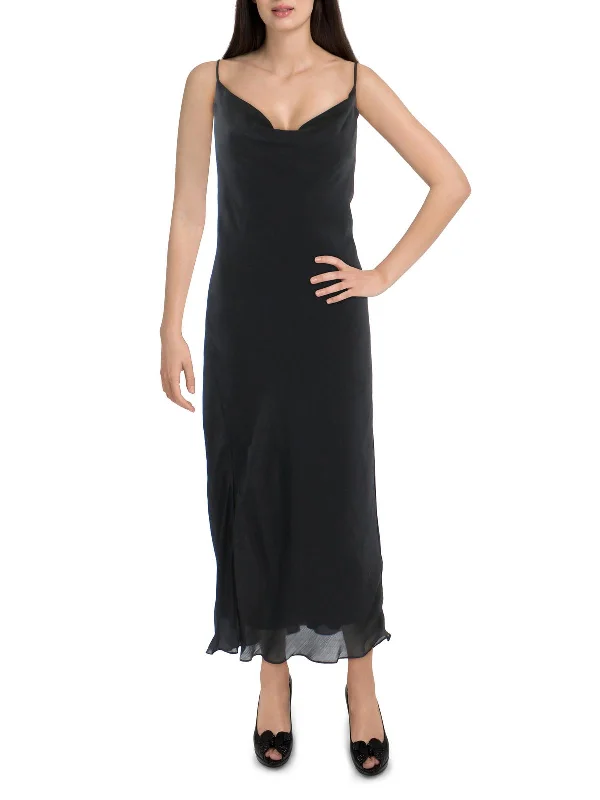 Value Deals Womens Satin Cowl Neck Slip Dress