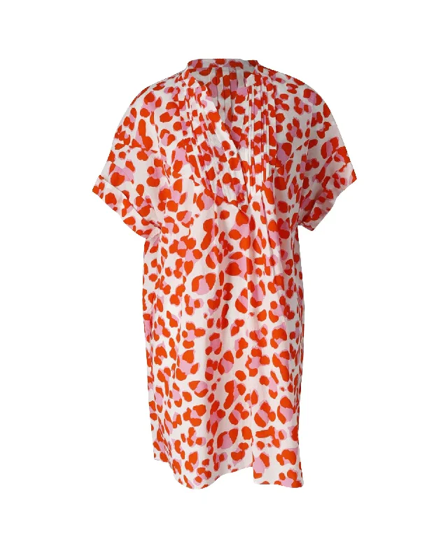 Today Only Diane Von Furstenberg Printed V-Neck Dress in Multicolor Cotton