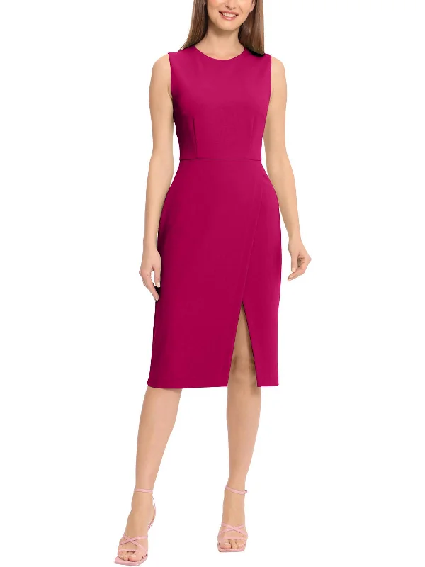 New Arrival Womens Pintuck Knee Length Wrap Dress