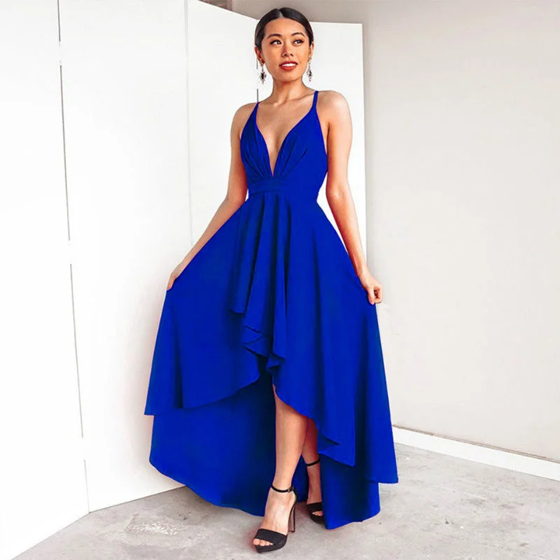 Crazy Deals Low High Backless Sling Dress