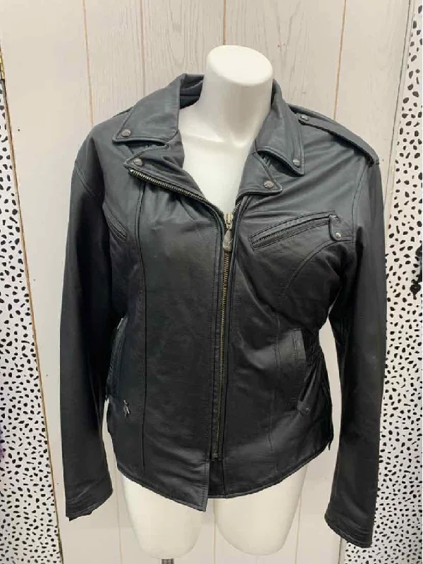 Closeout Sale Harley Davidson Black Womens Size L Jacket (Outdoor)