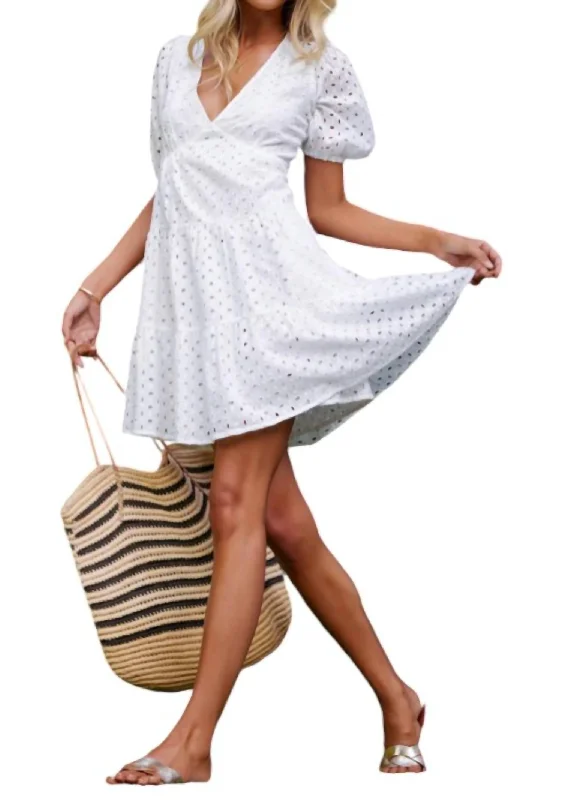 Stock Clearance Jessie Tiered Dress In Pure White