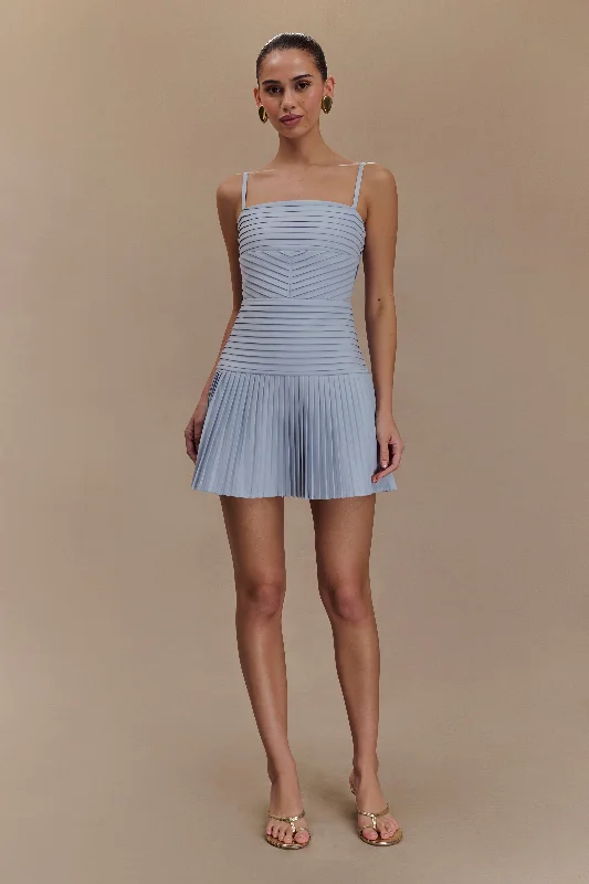 Unmissable Offer Rylee Multi Pleat Mini Dress - Ice Blue