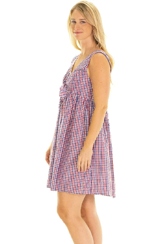 Extra Discounts The Penelope Dress in Red & Navy Gingham