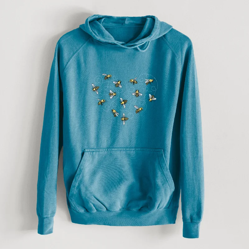 Season Finale Sale Heart Full of Honeybees  - Mid-Weight Unisex Vintage 100% Cotton Hoodie