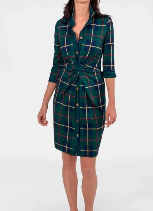 Steals and Deals Twist & Shout Dress - Plaidly Cooper In Green Multi