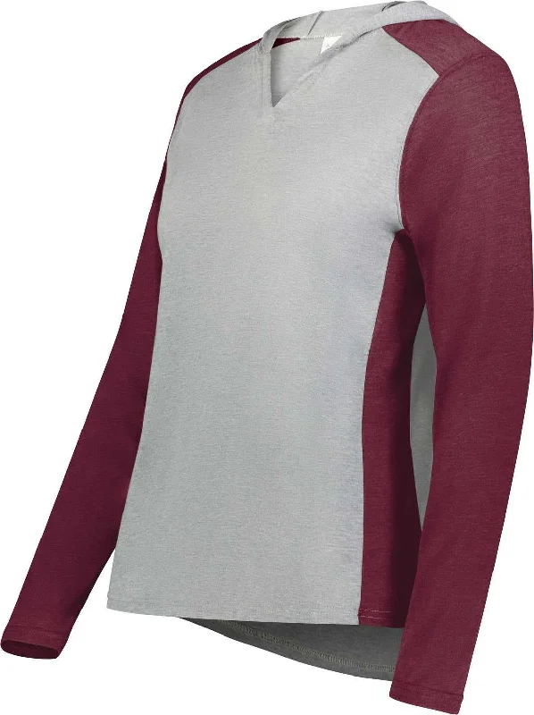 Bargain Prices Augusta 6902 Ladies Gameday Vintage Hoodie - Gray Heather Maroon Heather Bargain Prices Augusta 6902 Ladies Gameday Vintage Hoodie - Gray Heather Maroon Heather