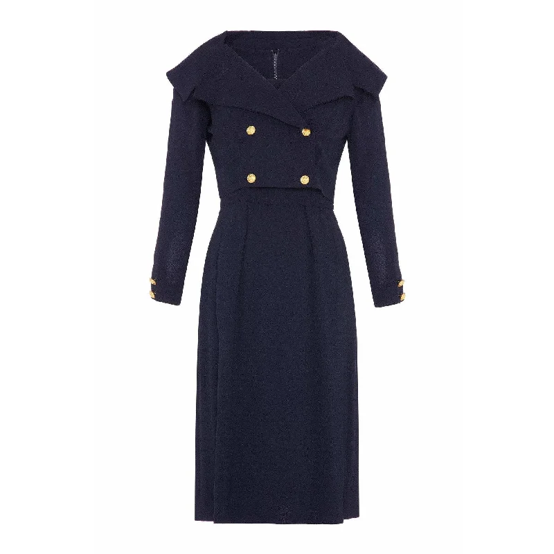 Now or Never 1960s Mr Mort Navy Dress and Jacket Suit