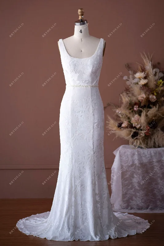 Super Deal Trendy Velvet Square Neck Mermaid Wedding Dress