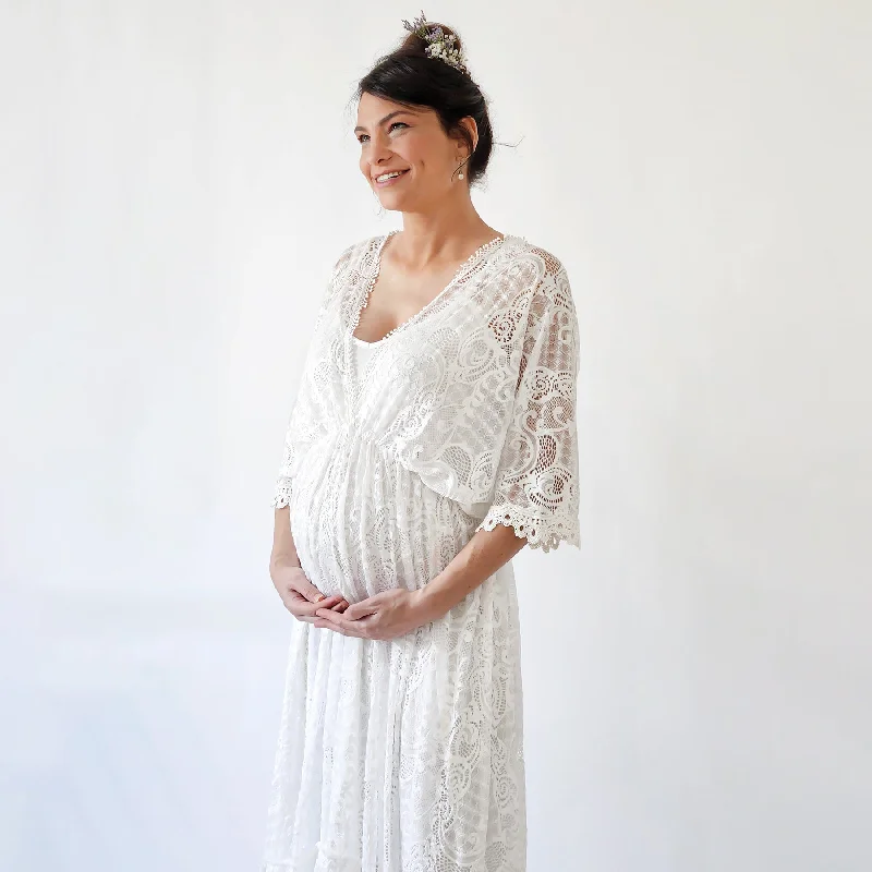 Don't Wait Maternity Bat Sleeves Dress #7018