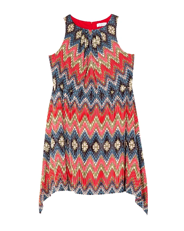 New Arrival Valencia Handkerchief Hem Dress | Tan / Coral