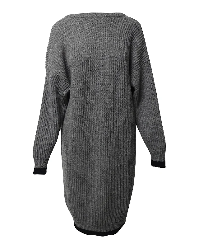 Special Savings Maison Martin Margiela Knitted Sweater Dress in Grey Wool