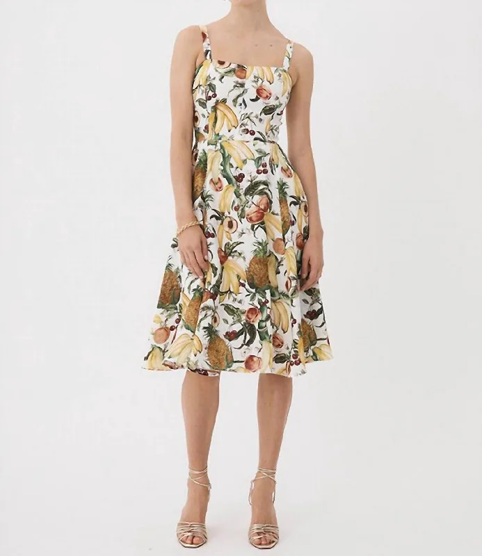 Exclusive Savings Bustier Midi Dress In Tropicana