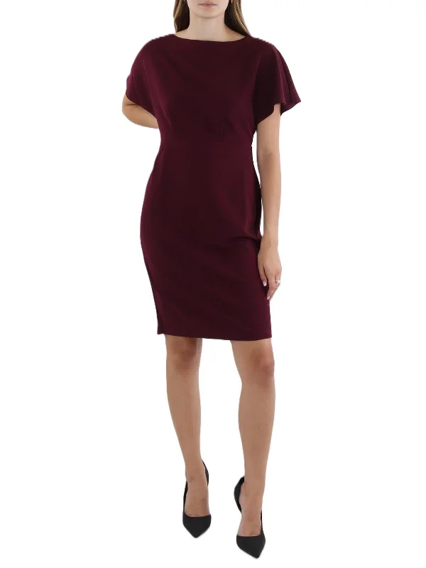 Super Bargain Womens Pintuck Above Knee Shift Dress
