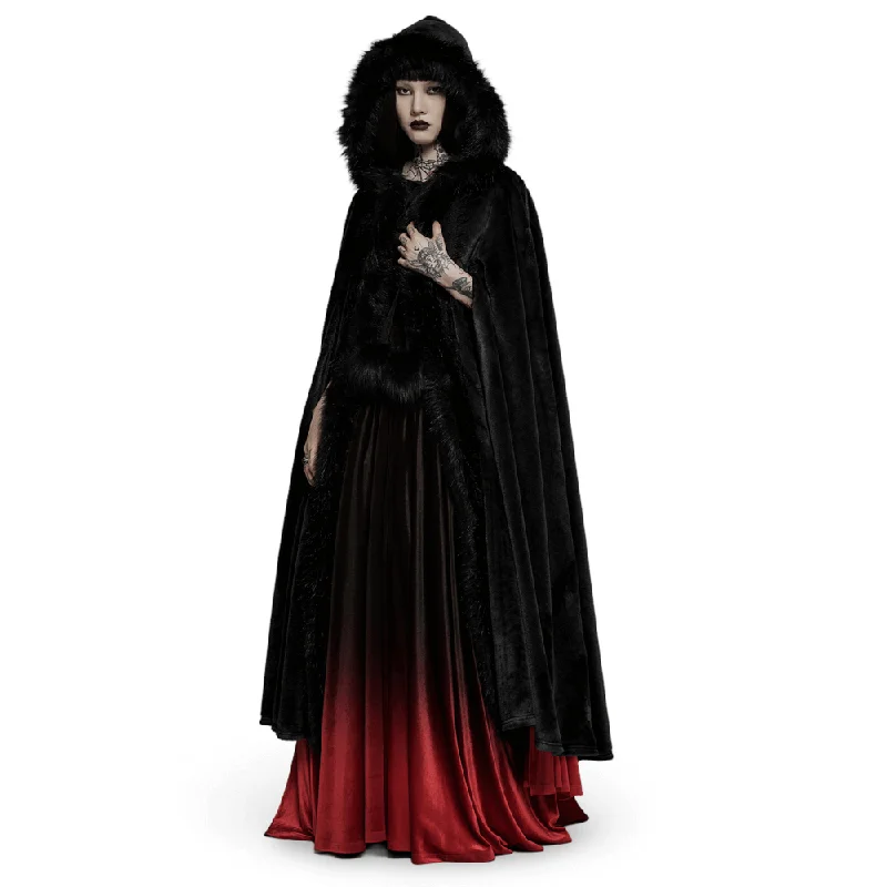 Markdowns Elegant Women's Gothic Faux Fur Velvet Long Cloak