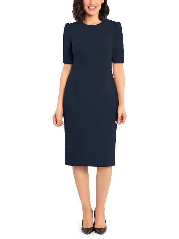 While Supplies Last Womens Solid Polyester Midi Dress