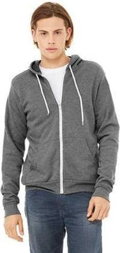 Limited Time Bella + Canvas 3739 Unisex Poly-Cotton Fleece Full-Zip Hooded Sweatshirt - Deep Heather Limited Time Bella + Canvas 3739 Unisex Poly-Cotton Fleece Full-Zip Hooded Sweatshirt - Deep Heather