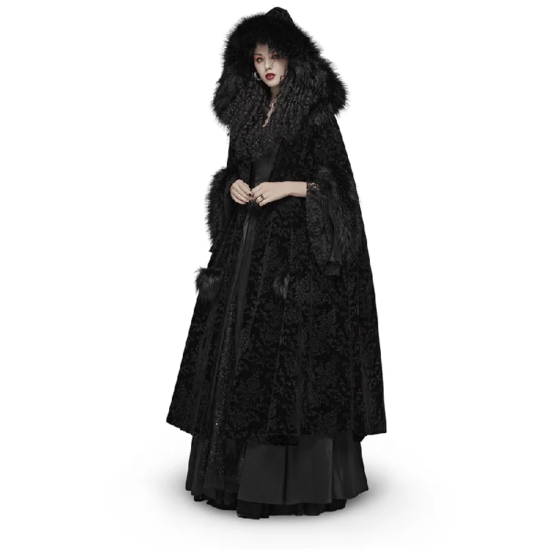 Online Only Lux Velvet Hooded Gothic Cloak Full-length for Ladies