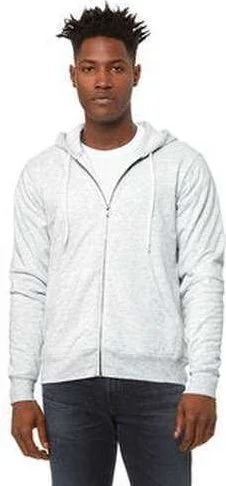 Don't Miss Bella + Canvas 3739 Unisex Poly-Cotton Fleece Full-Zip Hooded Sweatshirt - Ash Don't Miss Bella + Canvas 3739 Unisex Poly-Cotton Fleece Full-Zip Hooded Sweatshirt - Ash