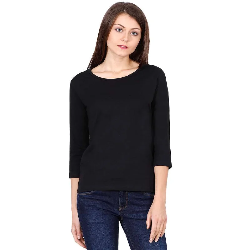 Get It Before It’s Gone Plain Black Full Sleeves T-Shirt for Women