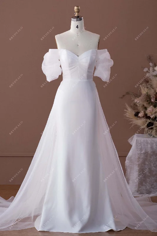 Hurry In Princess Off Shoulder Bridal Dress with Overskirt