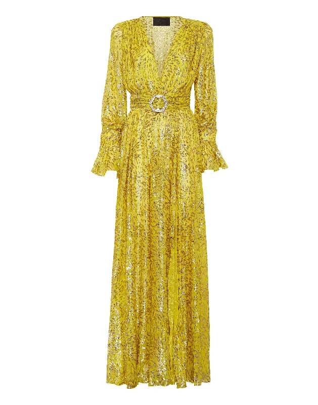 Final Sale Gold Lurex Long Dress