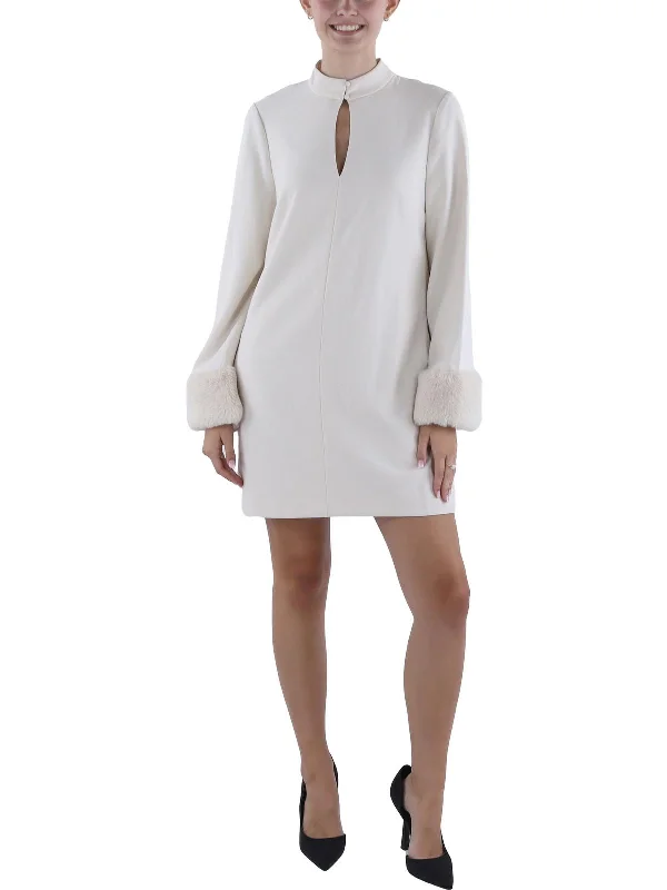 Reduced Prices Womens Faux Fur Above Knee Mini Dress