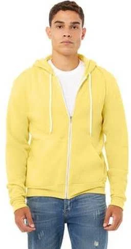 Overstock Bella + Canvas 3739 Unisex Poly-Cotton Fleece Full-Zip Hooded Sweatshirt - Yellow Overstock Bella + Canvas 3739 Unisex Poly-Cotton Fleece Full-Zip Hooded Sweatshirt - Yellow