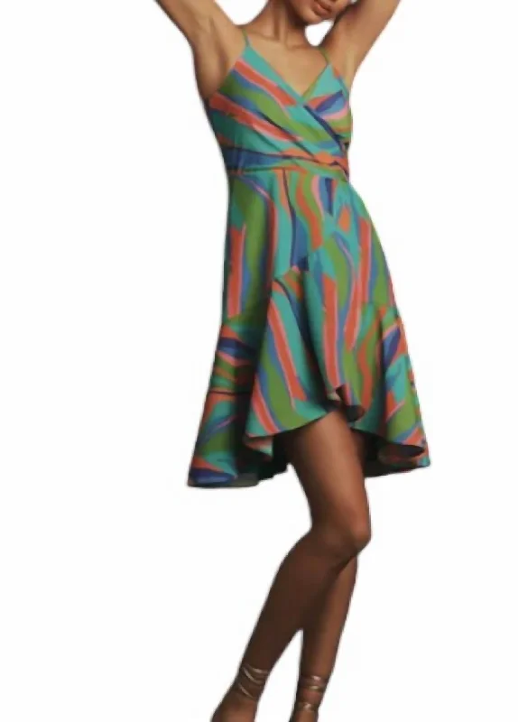 Hot Deal Zina Mini Wrap Dress In Psychedelic Swirl