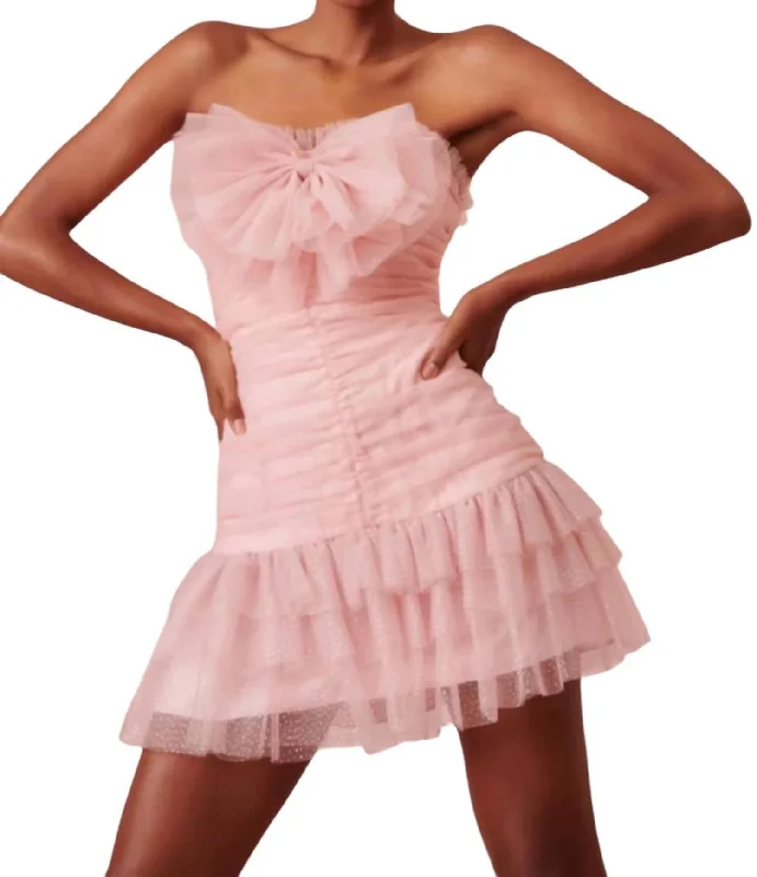 Holiday Sale Lolisa Mini Tulle Dress In Pink Sparkle