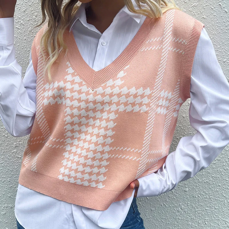 Limited Edition Houndstooth V-Neck Sweater Vest