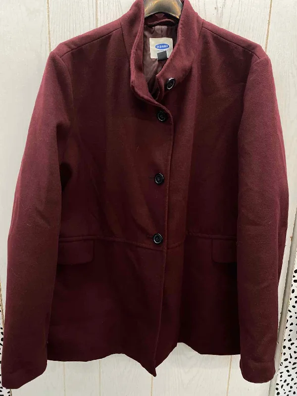 Season Finale Sale Old Navy Burgundy Womens Size XXL Jacket (Outdoor)