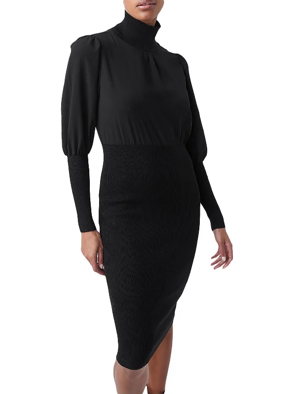 Super Bargain Womens Mixed Media Above Knee Sweaterdress