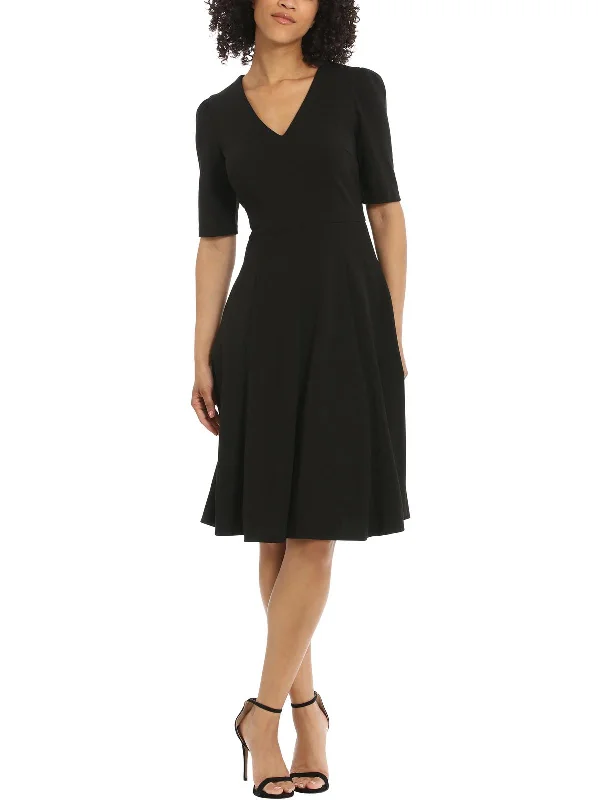 Members Only Womens Pocketed Midi Fit & Flare Dress