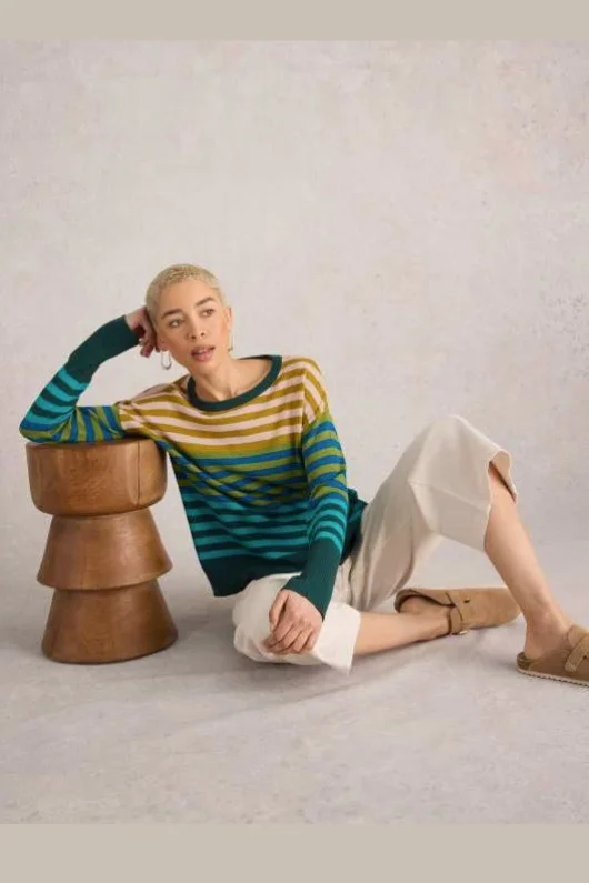 Extra Savings Olive Stripe Jumper