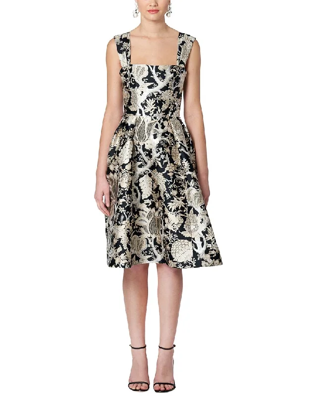 Super Bargain Carolina Herrera Thick Gathered Strap A-Line Midi Dress
