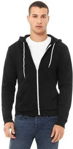 Flash Deals Bella + Canvas 3739 Unisex Poly-Cotton Fleece Full-Zip Hooded Sweatshirt - Black Flash Deals Bella + Canvas 3739 Unisex Poly-Cotton Fleece Full-Zip Hooded Sweatshirt - Black
