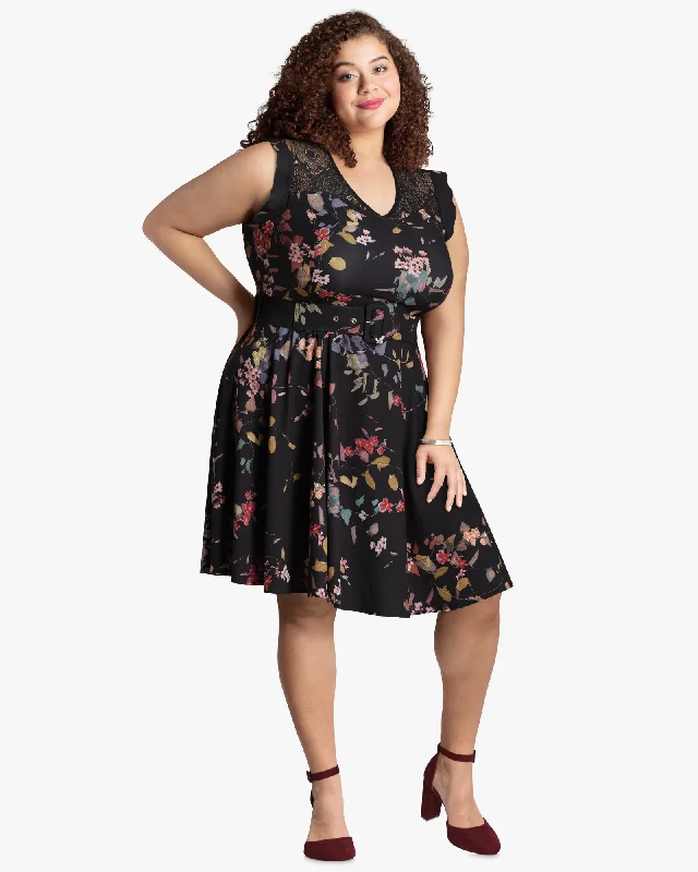 Lowest Price Cortland Lace Fit and Flare Dress | Black / Pink