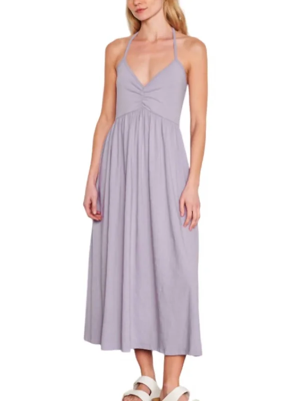 Factory Direct Sale Tie Back Dress In Lavender