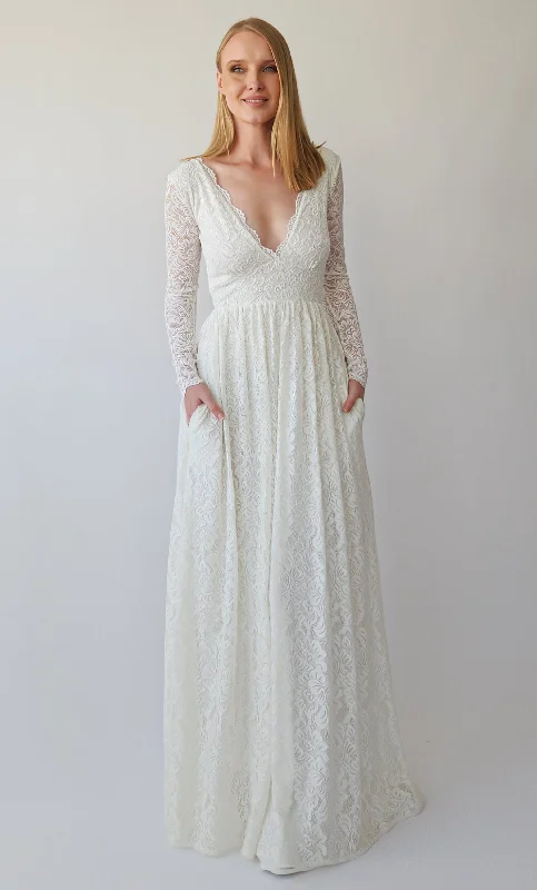 Final Clearance Open Back lace gown #1388