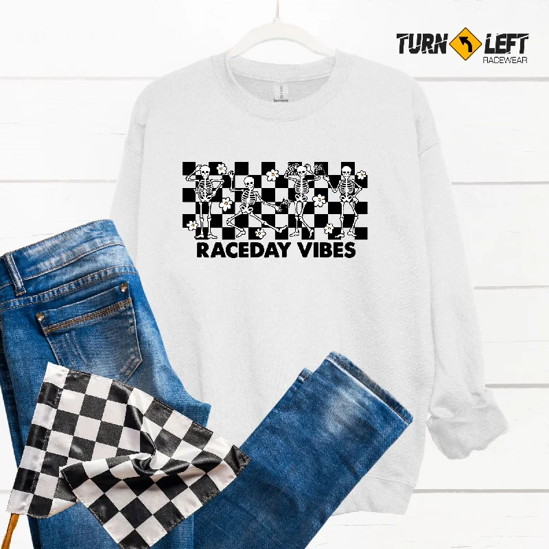 Steals and Deals Raceday Vibes Dancing Skeleton Sweatshirt "LIMITED EDITION"