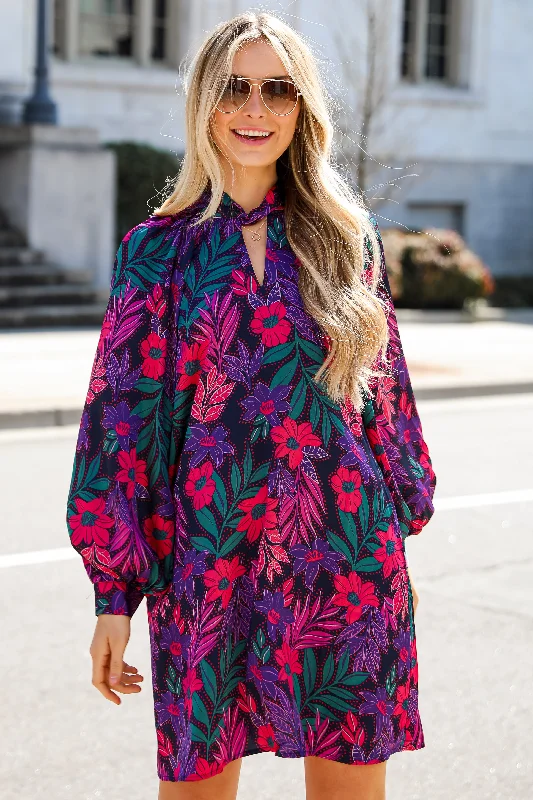Value Deals FINAL SALE - Season Of Sophistication Floral Satin Mini Dress