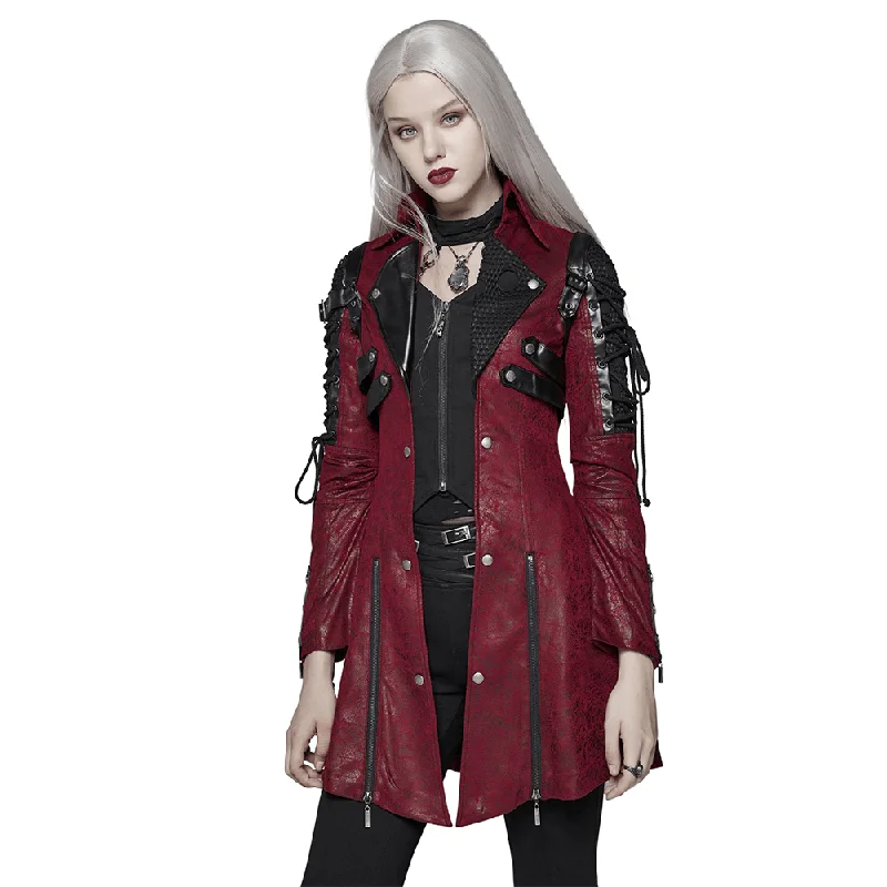 Exclusive Deal Vintage Women's Leather Punk Jacket with Straps